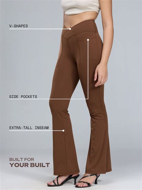 Brown Extra Tall Hourglass Flared Leggings – CAVA Athleisure Pvt Ltd