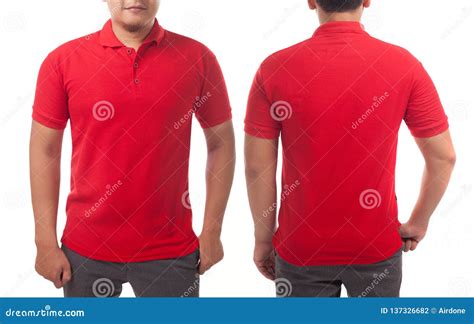 Red Collared Shirt Design Template Stock Photo - Image of apparel ...