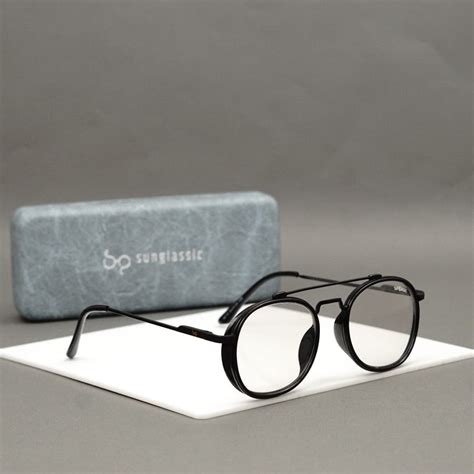 Buy Black Transparent SG4612 Metal Frame Round Sunglasses Online ...