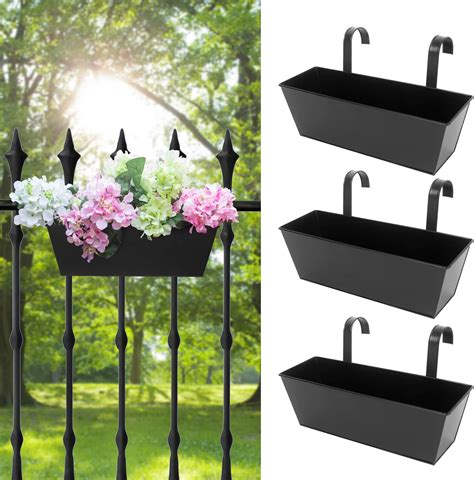 Amazon.com: AKOLAFE 4 Pack Rail Planter 11 Inch Balcony Planters ...