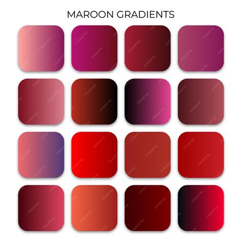 Premium Vector | SET OF MAROON GRADIENT COLOR PALETTE