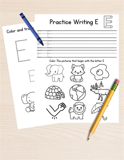 Letter E Tracing Sheet for Kids Kindergarten Prek Toddlers Coloring ...