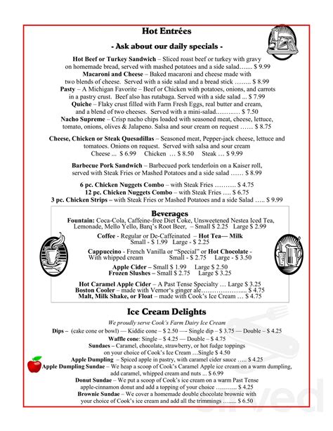 Past Tense menus in Lapeer, Michigan, United States
