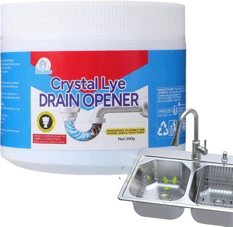 Crystal Lye Drain Opener, 200g Drain Clog Remover, Powerful Pipe ...