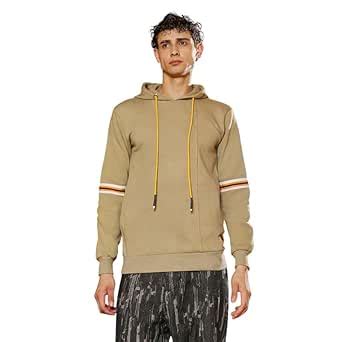 Buy Campus Sutra Men's Panel-Striped Pullover Hoodie | Hooded Neck ...