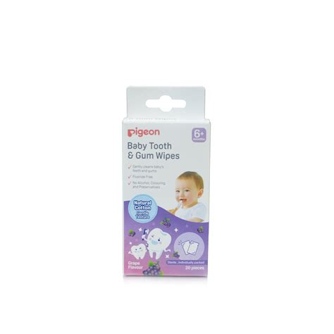 Shop Baby Tooth & Gum Wipes Grape 20S Online | Pigeon India