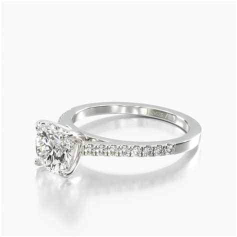 14K White Gold Matching Pavé Wedding Band-14852w14