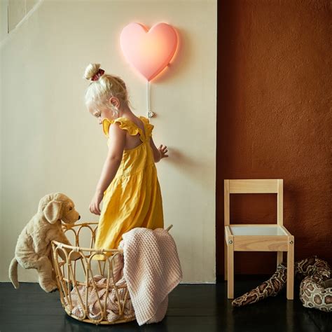 UPPLYST LED wall lamp, heart pink - IKEA
