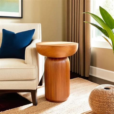 Inverted spheres Wooden Side Table – GreenDecor