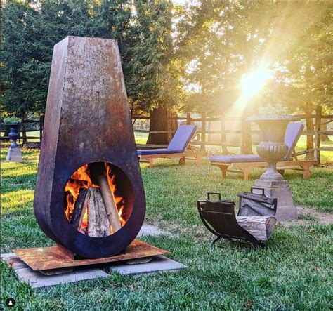 Modern Chiminea Outdoor Fireplace