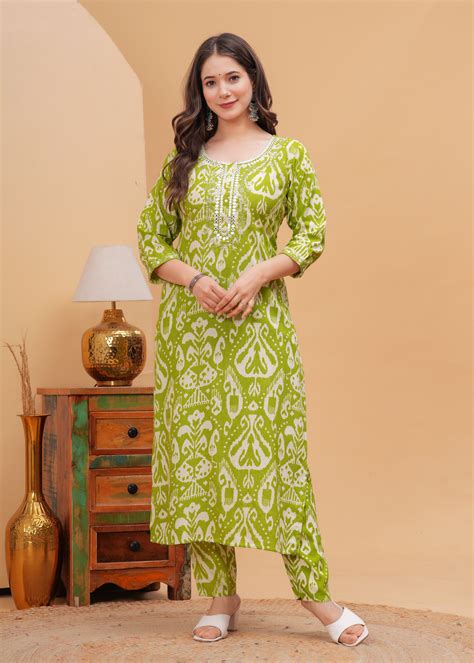 Pink Ethnic Printed Round Neck Pure Cotton Kurta with Pant – Fashion 4 Word