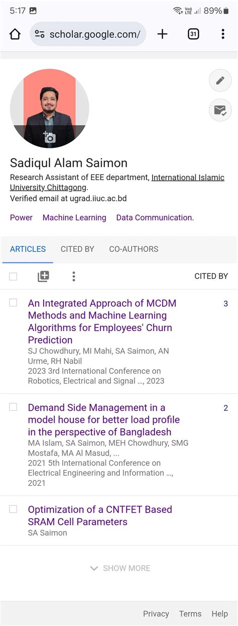 Sadiqul Alam Saimon on LinkedIn: Got 5 citations so far, long way to go ...