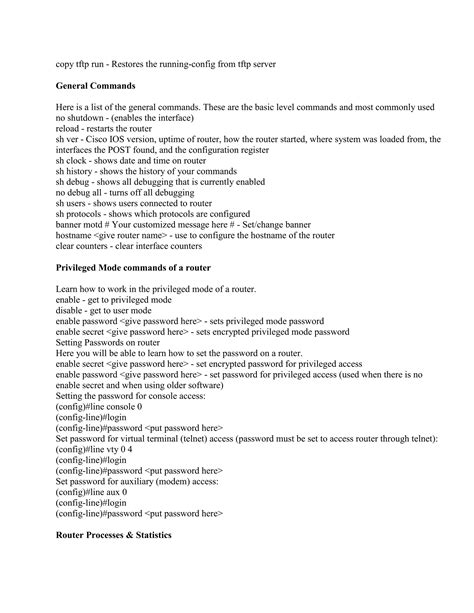 Router Configuration Commands 的图像结果