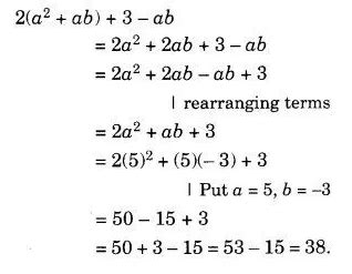 Simplify the expression and find its value when a = 5 and b = – 3 2(a2 ...