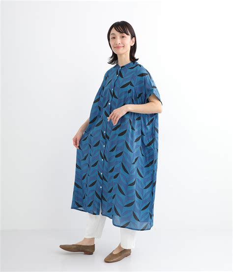 ボイル幾何学プリントギャザーワンピース（fu_dueka::）の商品詳細