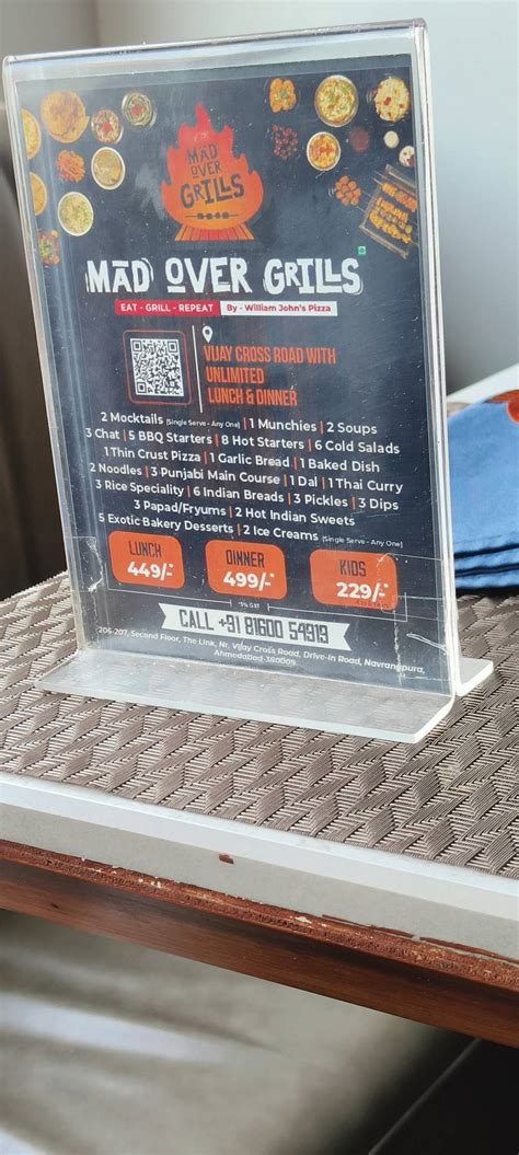 Menu at Mad Over Grills(Vijay Cross Road), Ahmedabad