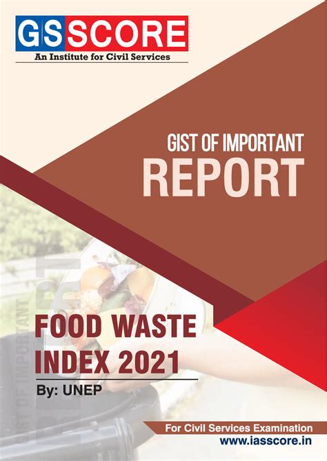 Gist of Report : Food Waste Index 2021 - GS SCORE