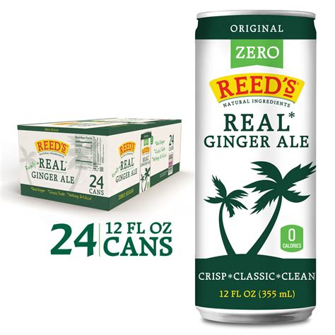 REED'S ZERO SUGAR GINGER ALE PAQUETE DE 24 – Reed'sInc
