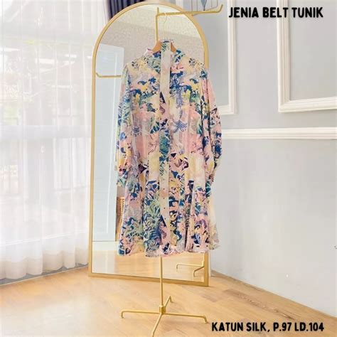 @mom.basic | Jenia Belt Tunik Bahan katun silk Tunik motif super best ...