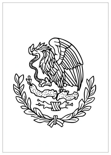 Mexico Flag Coloring Pages : Color the Symbols of Mexico | CrayonAZ.Com