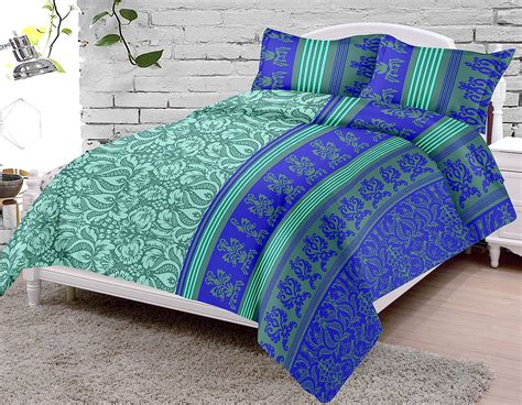 SheetKart Premium 144 TC Cotton Double Bedsheet with 2 Pillow Covers ...