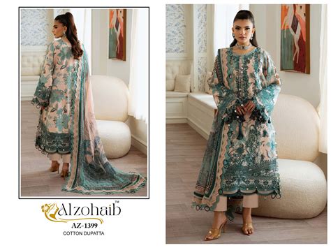 Alzohaib Riwayat Vol 1 Cotton Dupatta Cotton Pakistani Salwar Kameez