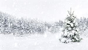Laeacco 20x12ft Christmas Year Backdrop Vinyl Snowy Forest White Xmas ...