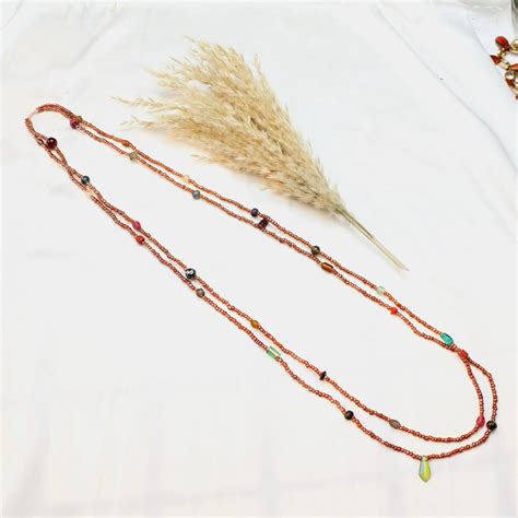 TFC Orange Beaded Necklace