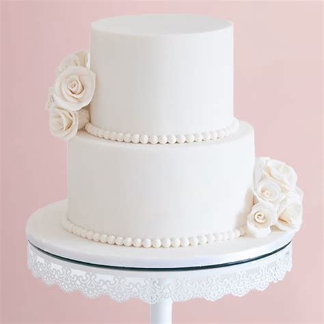 2 Tier White Floral Wedding Cake Delivery In Delhi NCR