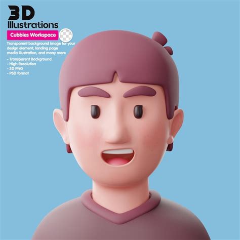 Homem Asiático Meta People 3D Avatar | PSD Premium