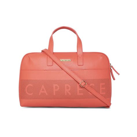 Buy Caprese Heidi Large Coral Satchel Bag @ Rs.5499 | Caprese Bags