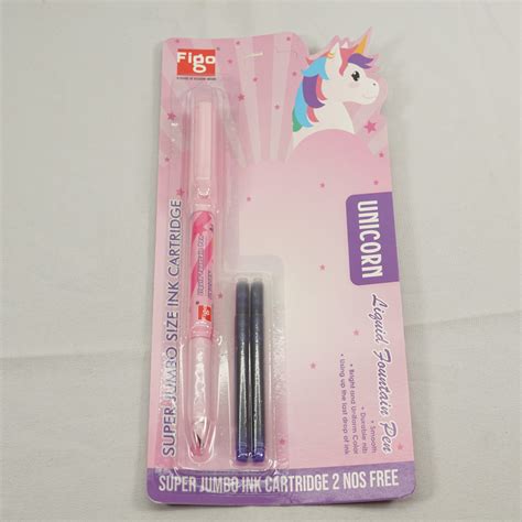 Figo Unicorn Design Light Pink Color Body and Cap Fine Nib Cartridge ...