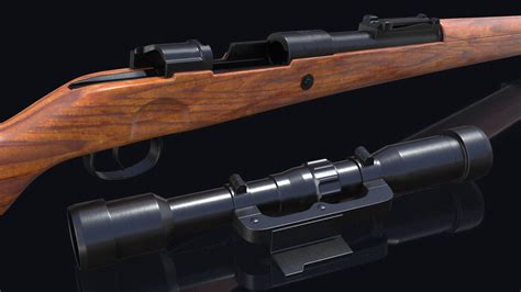 Mauser Kar98k Bolt Action Rifle with Scope 3D | 3D Molier International