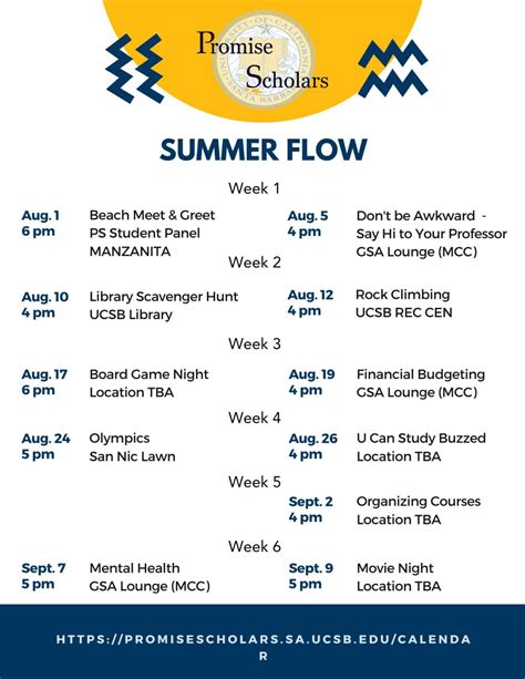 Calendar | Promise Scholars