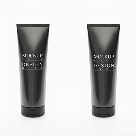 Mock up for tube of cream, black | Premium PSD