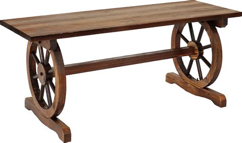 Sunnydaze Rustic Wood Outdoor Bench - Wagon Wheel India | Ubuy