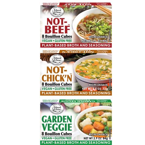 Edward & Son's Vegan Chicken Beef Vegetable Bouillon Cubes – Vegan ...