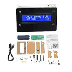 Buy 1602 LCD DIY Digital Clock Kit with Acrylic Case Time Temperature ...