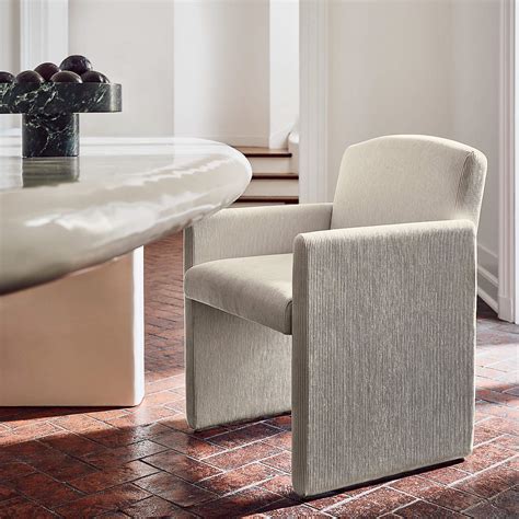 Justine Warm White Corduroy Upholstered Dining Armchair Set of 4 ...