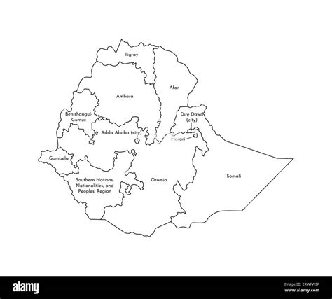 Vector isolated illustration of simplified administrative map of ...