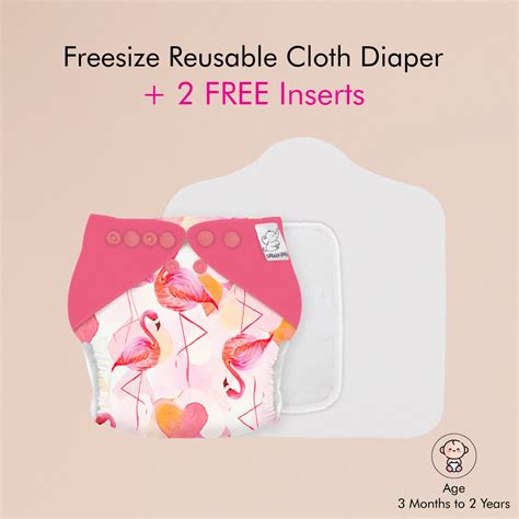 Reusable Cloth Diaper – Heart Flamingo Design | Snugkins