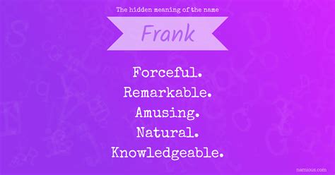 The hidden meaning of the name Frank | Namious