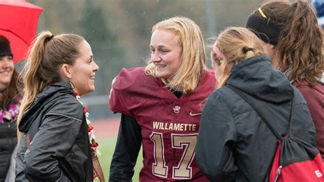 KayLyn Stirton is the second female to play for the Willamette football ...