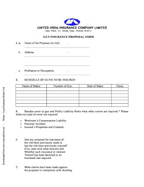 Fillable Online Download united-india Gun proposal-form Download united ...