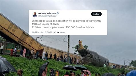 Railway Minister announces Rs 10 lakh enhanced ex-gratia for Bengal ...