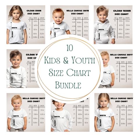 Toddler and Youth Size Chart Mockup Bundle Kids Size Chart - Etsy UK