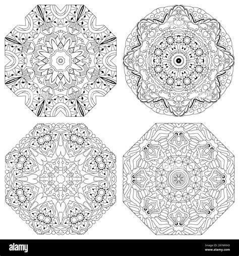 Vector Adult Coloring Book Textures. Hand-painted art design. Adult ...