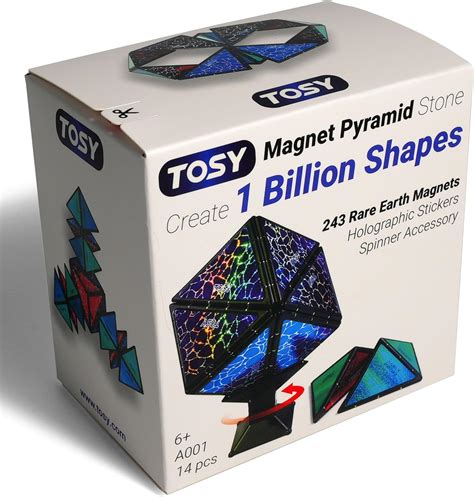 TOSY Magnet Pyramid Stone - 1 Cube Transforms into 1 Billion Shapes, 14 ...
