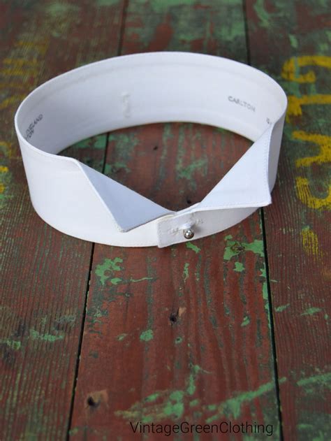 Vintage detachable collar - white starched cotton wing collar - vintage ...