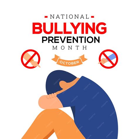 Premium Vector | National bullying prevention month in october vector ...